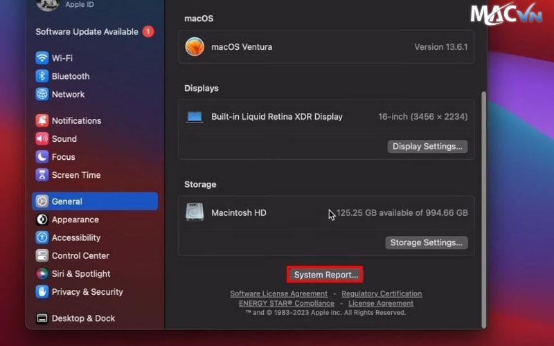 su dung chuc nang system report de biet pin macbook chai bao nhieu Pin Macbook chai bao nhiêu thì nên thay pin! sử dụng chức năng System Report để biết pin Macbook chai bao nhiêu