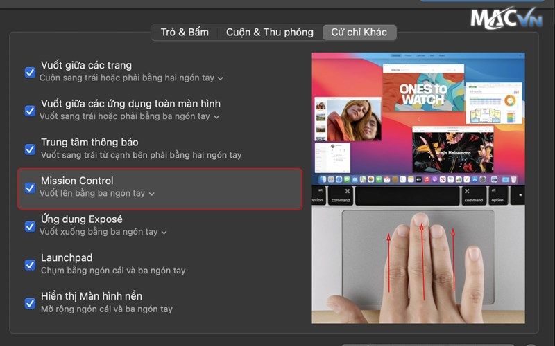 thao tac mo misson control Trackpad Là Gì? Các Thao Tác TrackPad MacBook Mà Bạn Nên Biết Mở Misson Control bằng Trackpad Trên Macbook