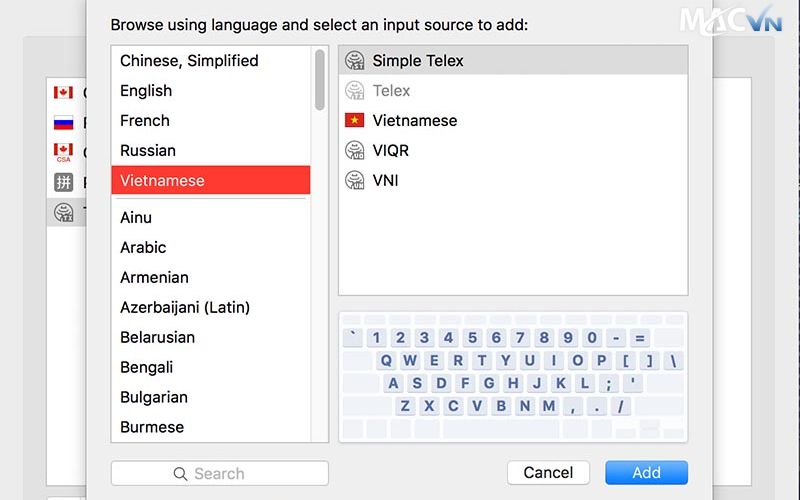 Thiết lập gõ tiếng Việt trên MacBook