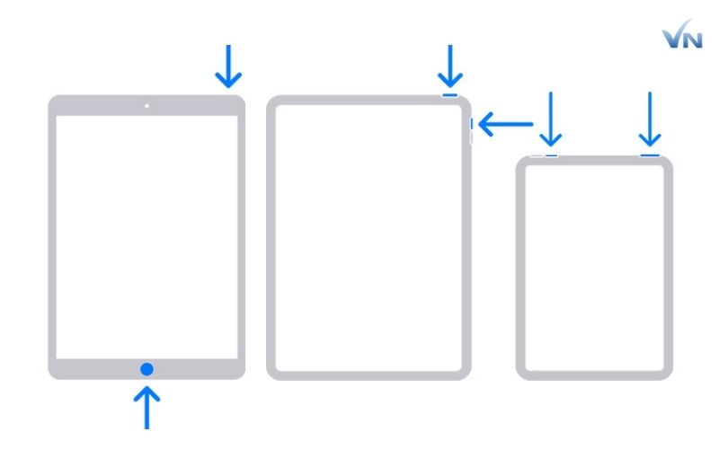 Sử dụng tổ hợp phím cứng để tắt nguồn ipad