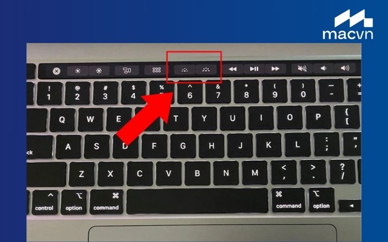 Sử dụng Touch Bar để chỉnh sáng