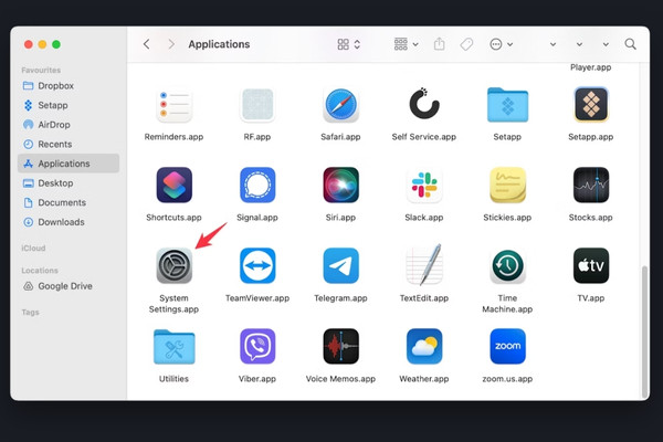 Chọn mục Software Update