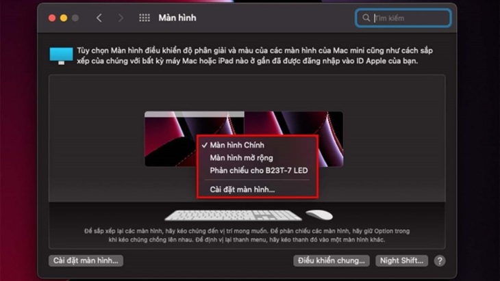 Nhấn chuột phải để thiết lập màn hình chính và tùy chỉnh các chế độ hiển thị phù hợp