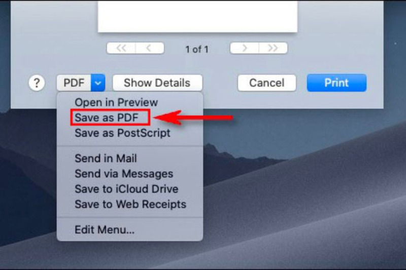 Chọn Save as PDF rồi thiết lập vị trí lưu cho file PDF