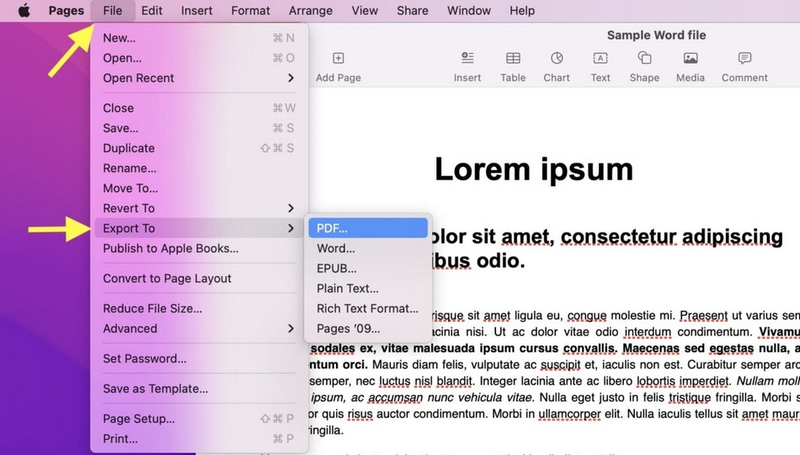 Chọn File => Export To => PDF và chọn vị trí lưu