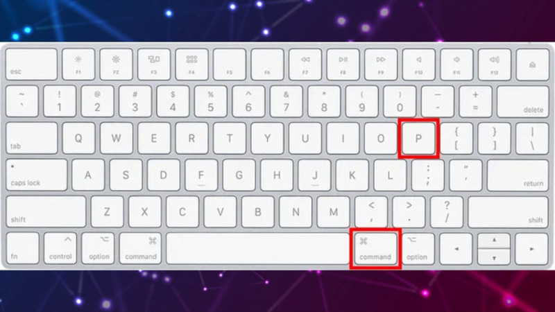 Nhấn tổ hợp phím Command + P để mở giao diện in tài liệu