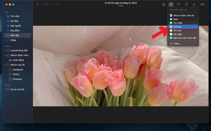 tien hanh gui du lieu Cách bật AirDrop trên MacBook đơn giản và nhanh chóng Tiến hành gửi dữ liệu