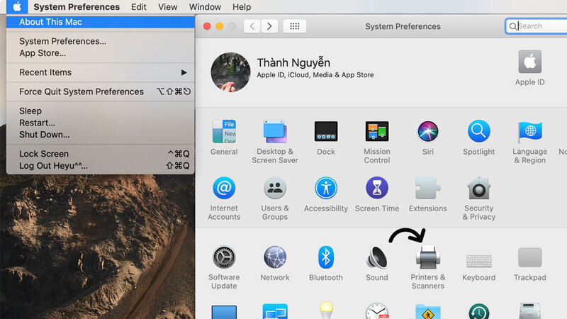 Vào Menu Apple trên MacBook