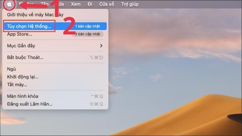 Vào Tùy chọn Hệ thống