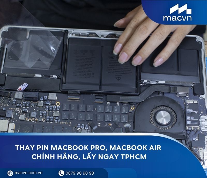Thay pin Macbook Pro, Macbook Air chính hãng, lấy ngay TPHCM